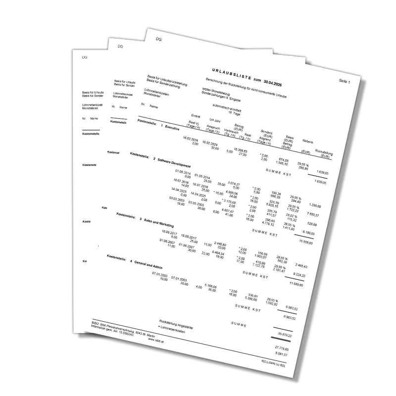 Beispiel einer Urlaubsliste als Begleitbild für Kategorie: Arbeitsrecht und gesetzliche Vorgaben:
Immer auf der sicheren Seite